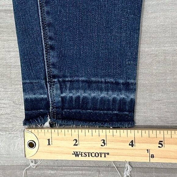 Spanx Distressed Denim Leggings Release Hem Skinny Jeans in Medium Wash Size LT - Picture 15 of 16